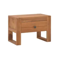 table de chevet 50x30x35 cm bois de teck solide