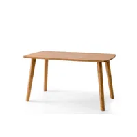 table à manger rectangulaire tasen 139x78cm bois massif clair
