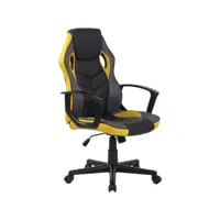 fauteuil de bureau / gaming glendale en similicuir et tissu en maille , noir / jaune