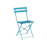 chaises de terrasse bleu turquoise en acier - lot de 2 - bolero -  - acier 387x471x800mm