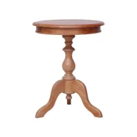 table d'appoint ronde acajou massif clair udyl