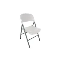 chaises pliantes blanches et grises - lot de 2 - bolero -  - acier 1070x495x200mm