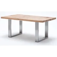 table à manger en chêne sauvage, laqué mat massif - l.240 x h.76 x p.100 cm -pegane- pegane