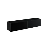 étagère murale design meuble support tv avec 2 tiroirs 140 cm noir brillant helloshop26 03_0005192