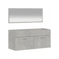 colonne salle de bain - moderne armoire de bain avec miroir gris béton bois d'ingénierie fr2024