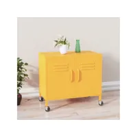 armoire de rangement jaune moutarde 60x35x56 cm acier