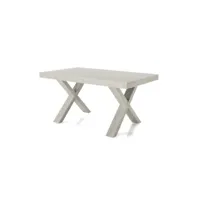 table à rallonges jusqu'à 260 cm avec structure en stratifié effet bois à fines rayures gris paride