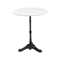 table bistrot ronde 60cm marbre blanc kare design