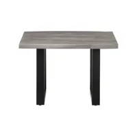 table de salon avec bord naturel 60x60x40 cm bois d'acacia massif