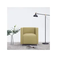 fauteuil cube  fauteuil de relaxation fauteuil salon vert tissu meuble pro frco59404