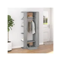 armoires de couloir 2 pcs sonoma gris bois d'ingénierie