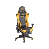 fauteuil de bureau turbo xl en similicuir , noir / jaune/similicuir