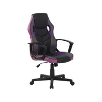 fauteuil de bureau gaming chaise gamer sur roulettes en synthétique et maille noir et violet bur10620
