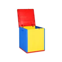 coffre boîte meuble de jardin rangement colorée pp rotin 90 litres helloshop26 02_0013073