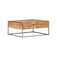 table basse table de salon  bout de canapé 75 x 75 x 35 cm bois solide d'acacia meuble pro frco52791
