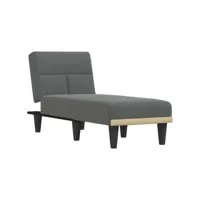 fauteuil scandinave chaise longue charge 110 kg gris foncé tissu ,55x140x70cm