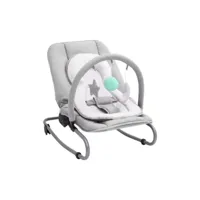 transat bébé en acier avec jouets et un coussin de siège-repose-pied et dossier réglables-gris-77 x 44 x 58 cm