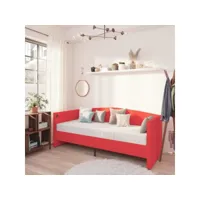 lit avec éclairage usb rouge bordeaux velours 90x200 cm