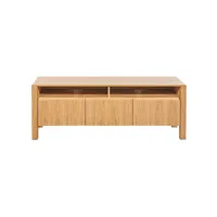 meuble tv scandinave bois chêne avec rangements fermés l160 cm agali