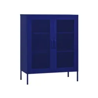 armoire de rangement bleu marine 80x35x101,5 cm acier 4