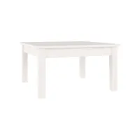 table de salon blanc 55x55x30 cm bois massif de pin