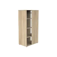 meuble de rangement avec étagères et penderie en décor bois bab3500760130964