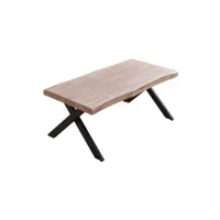 kamila  - table basse rehaussable bois et acier noir l120