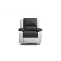 relaxxo - fauteuil de relaxation en simili leo - blancgris 9121ebgpu1