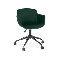 chaise de bureau 'rolling' en velours vert sur roulettes chaise de bureau 'rolling' en velours vert sur roulettes