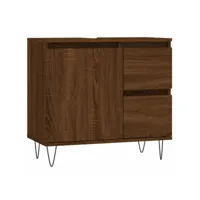 vidaxl armoire de bain chêne marron 65x33x60 cm bois d'ingénierie