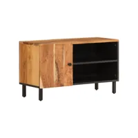 meuble tv, banc tv, meuble de rangement 80x33x46 cm bois d'acacia massif pwfn67288