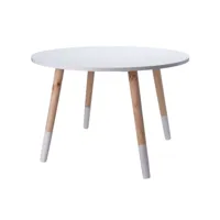 table enfant ronde bois blanc