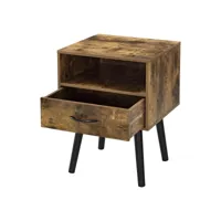 table de chevet design commode à tiroir meuble bas table de nuit pvc 57 cm brun helloshop26 03_0006229