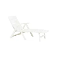 vidaxl chaise longue pliable plastique blanc 48754