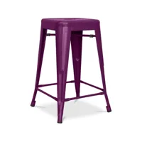tabouret de bar - design industriel - acier mat - 60cm - nouvelle édition - stylix violet