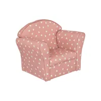 fauteuil enfant terra à motifs petits coeurs - rose - l 50 x p 39 x h 44 cm