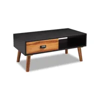 table basse table de salon  bout de canapé bois d'acacia massif 90 x 50 x 40 cm meuble pro frco62074