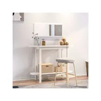 table console blanc 110x40x80 cm bois massif de pin