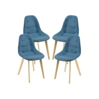 lot de 4 chaises de salle à manger 86 x 53 x 47 cm bleu helloshop26 03_0006769