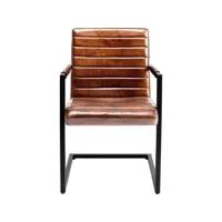 chaise avec accoudoirs cantilever lola marron kare design
