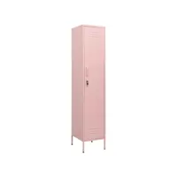 armoire de rangement, armoire à casiers rose 35x46x180 cm acier pks22938 meuble pro