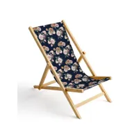 chaise longue pliable en bois fauteuil de plage pliant en hetre classique lit de plage roses anciennes 1 [119]