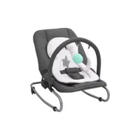 transat bébé en acier avec jouets et un coussin de siège-repose-pied et dossier réglables-gris foncé-77 x 46 x 58 cm
