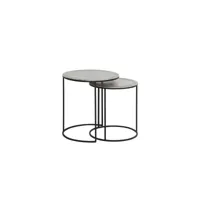 light & living table d'appoint talca - argent - ø49+ø40cm 6706057