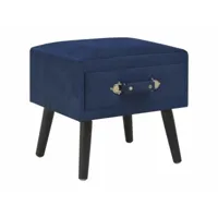 table de nuit chevet commode armoire meuble chambre bleu 40x35x40 cm velours helloshop26 1402067