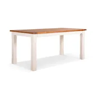 table haute bois blanc 180x90x81cm - décoration d'autrefois