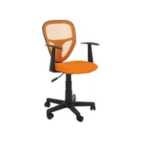 chaise de bureau pour enfant studio fauteuil pivotant réglable en hauteur avec accoudoirs, revêtement mesh orange