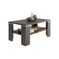 fmd table basse avec étagère gris matera et style ancien