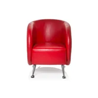 fauteuil lounge fauteuil club st. lucia en similicuir rouge hjh office