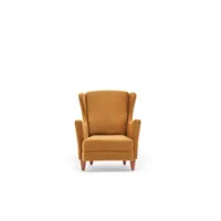 chaise wing élégante  structure en bois de hêtre  tissu facile à nettoyer  couleur or